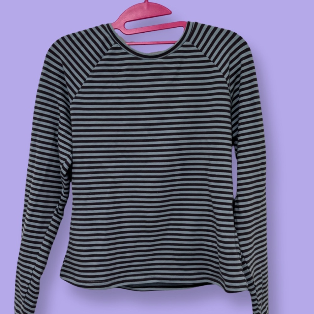 Edikted Black and Blue Striped Top